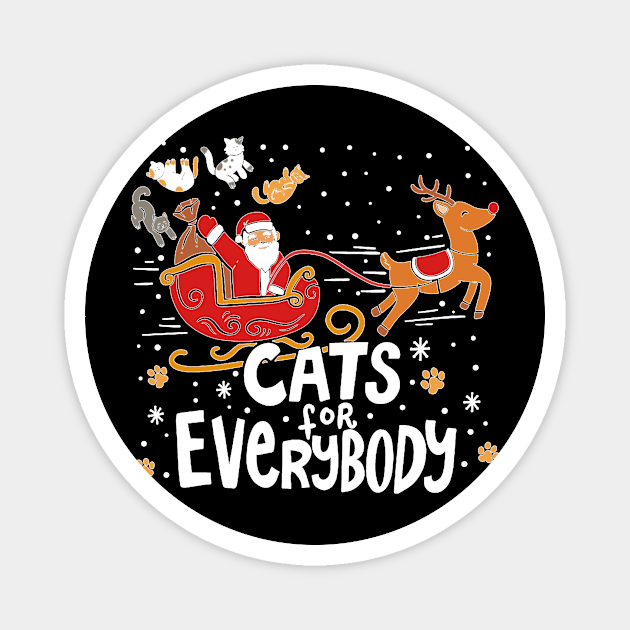 Cats For Everybody Santa Kitties Merry Christmas Costume Magnet by Peter Smith